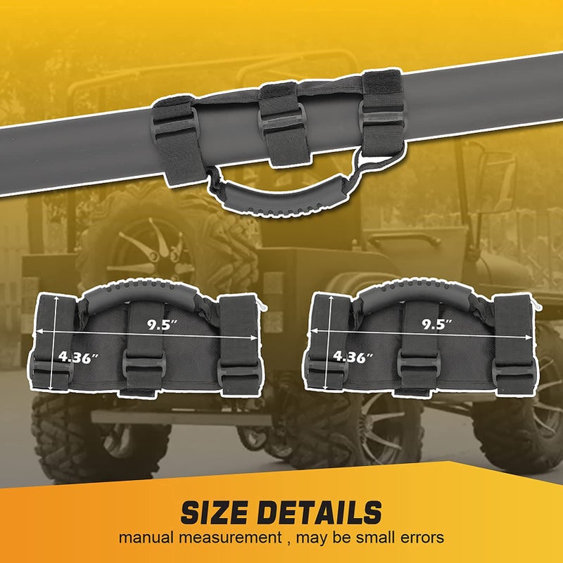WSays 15" Wide Center View Mirror for 2" roll Bar & UTV Right Left Side Mirrors with 1.5"-2" Adjustable Clamp & Grab Handle Set Compatible with Can-Am Fit Polaris Fit Honda Talon Fit Kawasaki Kubota - Image 4
